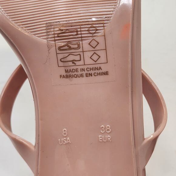 Jeffrey Campbell Jamm 3 Jelly Blush Pink Heeled Sandal Size 38 US 8 Slip On Shoe - Picture 8 of 8